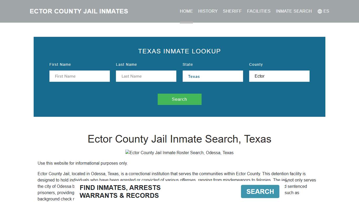 Ector County Jail Inmate Roster Lookup, Odessa, TX
